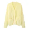 Designer Fashion Top Brand Goose Yellow Soft Glutinous Design Sweater Coat Women's Autumn and Winter Gentle and Lazy Style Korean Imitation Mink Sticked Cardigan