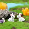 Tuindecoraties 4/10 stcs Mini Easter Decoration Miniatuur Hare Animal Figurine Resin Craft Craft Diy Accessoires