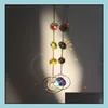 Garden Decorations Sun Catchers Hanging Crystal Ball Pärlad prydnadsfönster uteplats Lawn Moon Star Pendant Glass Prism Rainbow Maker W DHK79