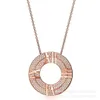 Tiffanise Necklace t S925 Silver Paired with Essential Trend Micro Inlaid Circle t Necklace Pendant Uxhm