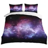 Bedding Sets Space Planets Print Duvet Cover Set Twin Size Universe Theme Star 3 Pieces Quilt Comforter With 2 Pillowcases