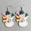 Dangle Earrings Colored Wood Santa Claus Christmas Tree 2023 Creative Wooden Snowman Gnome Drop Jewelry Wholesale