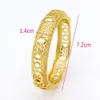 Vrouwen armband Round Hollow Dubai Wedding Lady Real 18K Gold Color Solid Bridal Sieraden Gift Dia 72mm