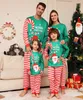 Familie bijpassende outfits kerstpyjama groen cartoon kerstprint nachtkleding vakantie babykleertjes thuis ouder-kind sets 231118