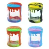 Smoking Colorful 120ML Silikon Protect Skin Thick Glass Dry Herb Tobacco Stash Case Sealed Storage Tank Oil Rigs Dabber Bong Shisha Zigarettenspitze Flasche DHL