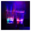 Wijnglazen Colorf Led Cup Flashing S Plastic Luminous Neon Birthday Party Night Bar Wedding Beverage Flash Small Mug Drop levering Dhoxp