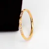 Anelli di banda Luxury non dissolvenza 316 L Acciaio inossidabile Anello micro zircone Donna 18 k Piatti di moda per la pesca Gold Anello non dissolvenza