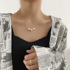 Correntes Moda simples clássico clássico de luxo de alta qualidade titânio aço colar de pérolas Banquetes Jóias femininas 2023