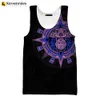 Tanques masculinos tops mexicanos astecas guerreiras 3d tampas masculinas harajuku streetwear superdizes cool colet unisisex verão casual respirável mangas 230419