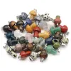 Pilz-Naturstein-Anhänger, Kristalle, Quarz, glatt, poliert, Edelstein-Charms für die Schmuckherstellung, DIY-Halsketten-Ohrringe