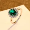 Emerald Rings For Women 925 Sterling Silver Ring Wedding Rings Gemstone Luxury Silver Original Trendy Classic Jewelry Fine JewelryRings