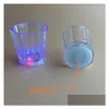 Wijnglazen Colorf Led Cup Flashing S Plastic Luminous Neon Birthday Party Night Bar Wedding Beverage Flash Small Mug Drop levering Dhoxp