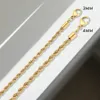 Pendant Necklaces e Manco 3 4MM 316L Rope Chain Necklace Stainless Steel Never Fade Waterproof Choker Men Women Jewelry Gold Color Chains Gif 231118