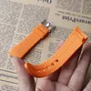 Uhrenarmbänder Uhrenarmband Gebogenes Ende Silikonkautschuk Orange Rot Wasserdichte Riemen Armband 18mm 19mm 20mm 21mm 22mm 24mm Zubehör