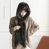 Beanie/Skull Caps Autumn and Winter 100% Genuine Sable Fur Chinchilla Scarf Hat Knitted Double Sided Mink Fur Hat to Keep Warm for Women 231118