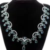 Chains 40x38mm Dazzing Big Heavy 50g Pink Morganite London Blue Topaz CZ Ladies Wedding Silver Necklace 18-18.5inch