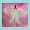 Autres fournitures de fête d'événement Fille LED Ailes de papillon Ensemble avec jupe Glowtutu Baguette de fée Bandeau Princesse Light Up Costume de carnaval Dh8Du