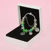 Family tree Pendant Green Charm Bracelet for Pandora 925 Silver plated Snake Chain Bracelets For Women Girlfriend Gift Hand chain designer Jewelry with Original Box