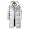 Veste en duvet pour hommes de concepteur long sur le genou manteau à capuche en duvet de canard blanc pour jeunes hommes en hiver