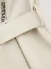 Kvinnors tankar Camis KPytomoa Kvinnor Fashion med Belt Strapless Bustier Tank Tops Vintage Straight Neck Side Zipper Female Mujer 230419