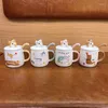 Tasses Dessin Animé En Trois Dimensions Mignon Tasse Dortoir Étudiant Avec Couvercle Cuillère Tasse À Boire En Céramique Garçons Et Filles Design Sense Café