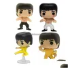 Action Toy Figures Funko Pop Bruce Lee 218 219 PVC Figure Collectible Modèle Toys Childrens Anniversaire Drop Del Dhy1o