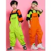 Stage Wear Kids Cool Ballroom Hip Hop Dancing Outfits Stripe Tshirt Jumpsuit For Girls Boys Overalls Jazz Dance Costumes