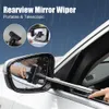 Cleaning Brushes Portable Rainy Glass Window Cleaning Tool Wiper Extendable Handle Car Side Mirror Squeegee Telescopic Rearview Mirror Squeegee