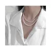 Łańcuchy francuski elegancki naszyjnik perłowy dla kobiet