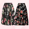 Spódnice kobiety w stylu kwiecistego kwiatowego drukowana długą spódnicę moda plisowana spódnice elegancka moda maxi spódnica kobieta Jupe Summer 230418