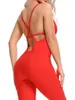 Jumpsuits voor dames rompers dames jumpsuit fitness crisscross backless bodysuits vrouwelijke gym atletisch actieve sport een stuk sportkleding siames meisje sexy p230419