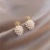 Studörhängen trendig geometrisk pärla örhänge kvinnor klassiska ananas kvinnliga modesmycken flickor gåvor