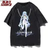 Męskie koszulki anime eva duże tshirty swobodne styl harajuku rei printed t shirt Summer Short Sleeve Manga Tops Tees J230419