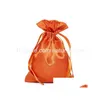 Sacches de bijoux Sacs Satin Gift Red Dstring Sac Cadeaux Sachets For Christmas Favor Baby Shower Drop Livroting Emballage Déplace DHZ80