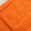 Femmes tricots Klacwaya femmes pull Cardigan pour 2023 Vintage col en v à manches longues haut surdimensionné Orange chaud boutonné