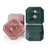 Scatole per gioielli Veet Box Portable Octagon Double Ring Storage Vetrina per ragazze Confezione regalo per donna 12 colori Drop Delive Dhhrg