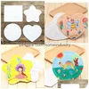 Party Favor Paper Coloring Pictur Puzzles Sublimation Blank Diy White Kids Game Gift Jigsaws Barn Målar Round Square Toy 4 DHT4B