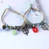 Bracelets porte-bonheur perles en céramique Couple Bracelet Vintage marguerite pendentif femme pour filles bijoux à bricoler soi-même cadeau