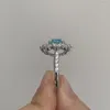 Anelli a grappolo Ruif in argento sterling 925 3.6 Lab Grown Paraiba semplice per le donne Accessori da sposa classici di lusso