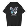 Męskie koszule Summer Hip Hop Ogabanize T Shirt Men Streetwear HARAJUKU KOLOR Butterfly Tshirt z krótkim rękawem bawełniany hiphop Thirt plus size 230419