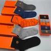 Designer Socks Five Pair Mens Womens Brand Luxe Sports Run Cotton Letter Printed Sock Brodery With Box