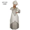 ملابس عرقية لباس أفريقي للنساء بازين ريتش تطريز فستان طويل مع وشاح A196# 230419