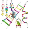 Bird Parrot Swing Toy Chewing Hanging Hammock Bell Ladder för små paraketter Cockatiels Conures Finches Kdjk2304