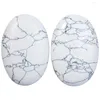 Bolsas de joias Tumbeelluwa White Turquoise Oval Palmol Stone Preocupação Chakra Reiki Cabochon Decoração 60x40x20mm