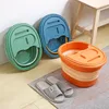 Foot Care Wash Basin Foldable Bath Bucket Massage Home Laundry Tub Children's Portable Soak Lid 231118