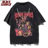 T-shirts pour hommes Anime Pain Imprimé T-shirt Hommes Rétro Lavé 100 Coton Tops T-shirts Harajuku T-shirt 2023 Streetwear Hip Hop Homme T-shirts J230419