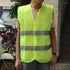Abbigliamento da moto per auto riflettente di sicurezza Ves Strip Vest Giacca di emergenza in rete fluorescente ad alta visibilità
