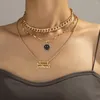 Pendant Necklaces Multilayer Happy Face Ladies Necklace Fashion Trend Women's Birthday Gifts Jewelry Accessories Drop