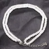 Choker White Natural Jades Stone Beads Necklace For Women 2x4mm Crystal Jaspers Short Chain Necklaces Gifts Jewelry 18inch A818