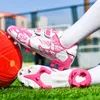 Chaussures de football Hobe's Dress's Trendy Printed Boys Football Cleats Sneakers Hook Loop Children Training Futsal Shoe Outdoor 23 B187